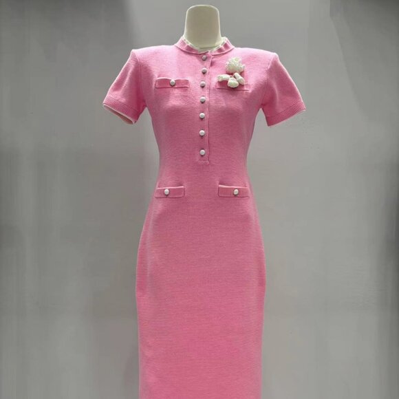 Self-Portrait Dresses & Skirts - Self-Portrait2025 new pink knitted dress